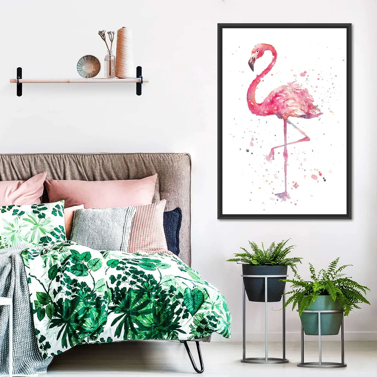 A Flamingo's Fancy Wall Art