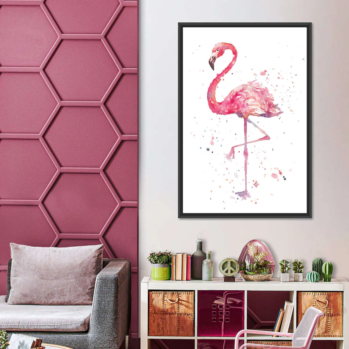 A Flamingo's Fancy Wall Art