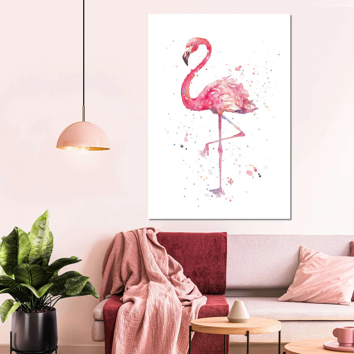 A Flamingo's Fancy Wall Art