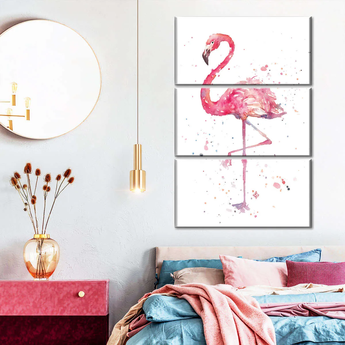 A Flamingo's Fancy Wall Art