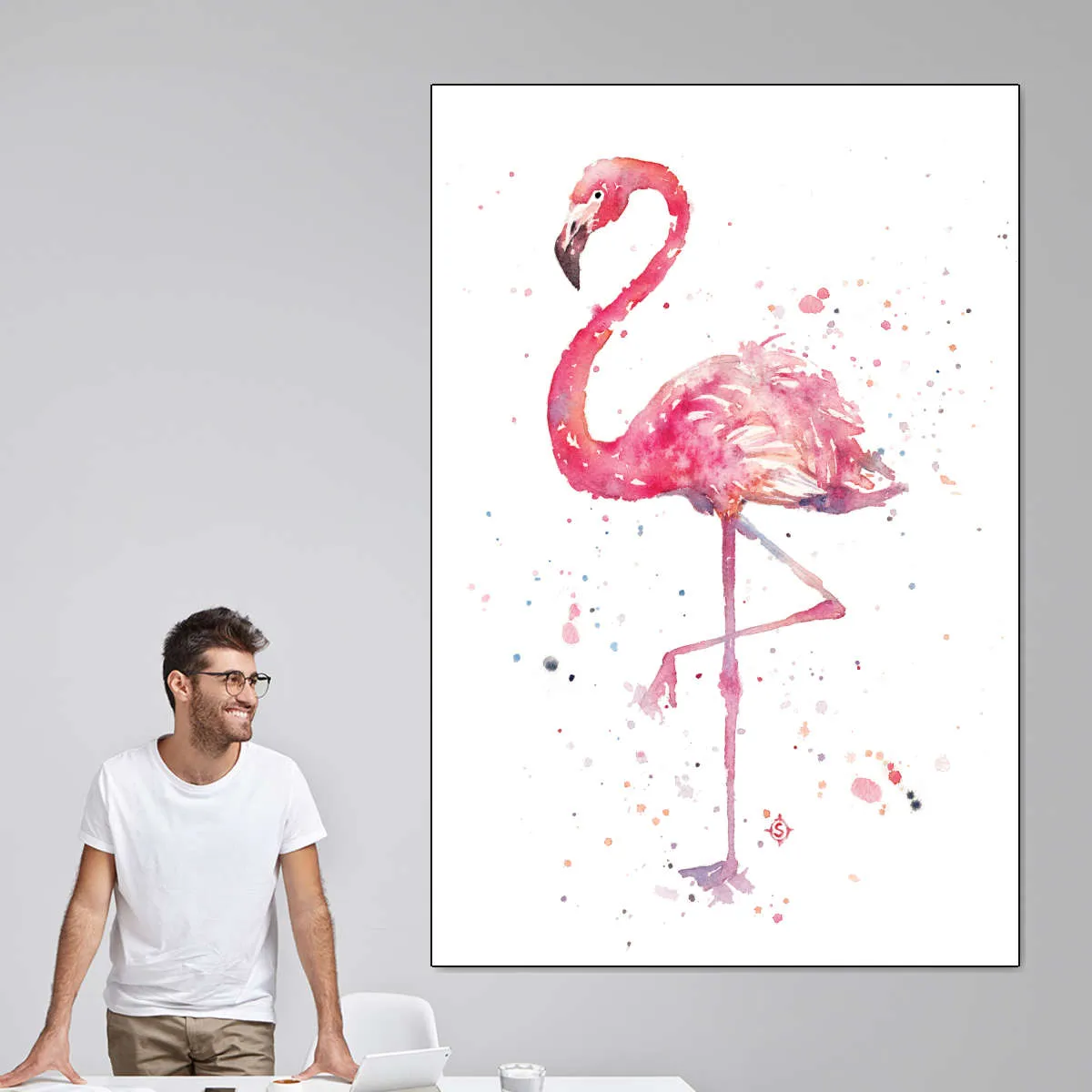 A Flamingo's Fancy Wall Art