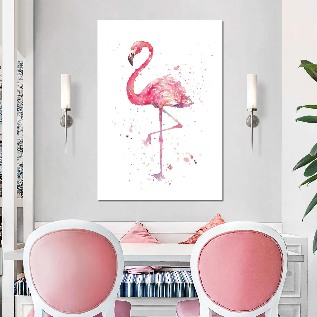 A Flamingo's Fancy Wall Art