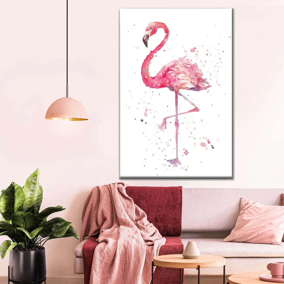 A Flamingo's Fancy Wall Art