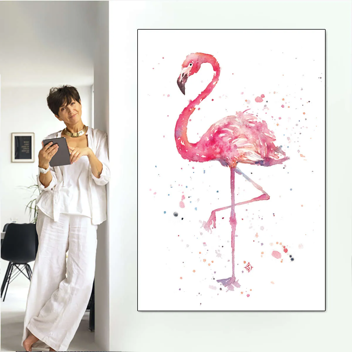 A Flamingo's Fancy Wall Art
