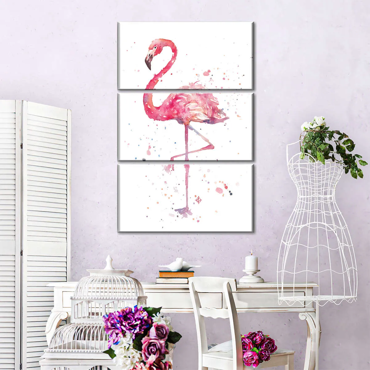 A Flamingo's Fancy Wall Art
