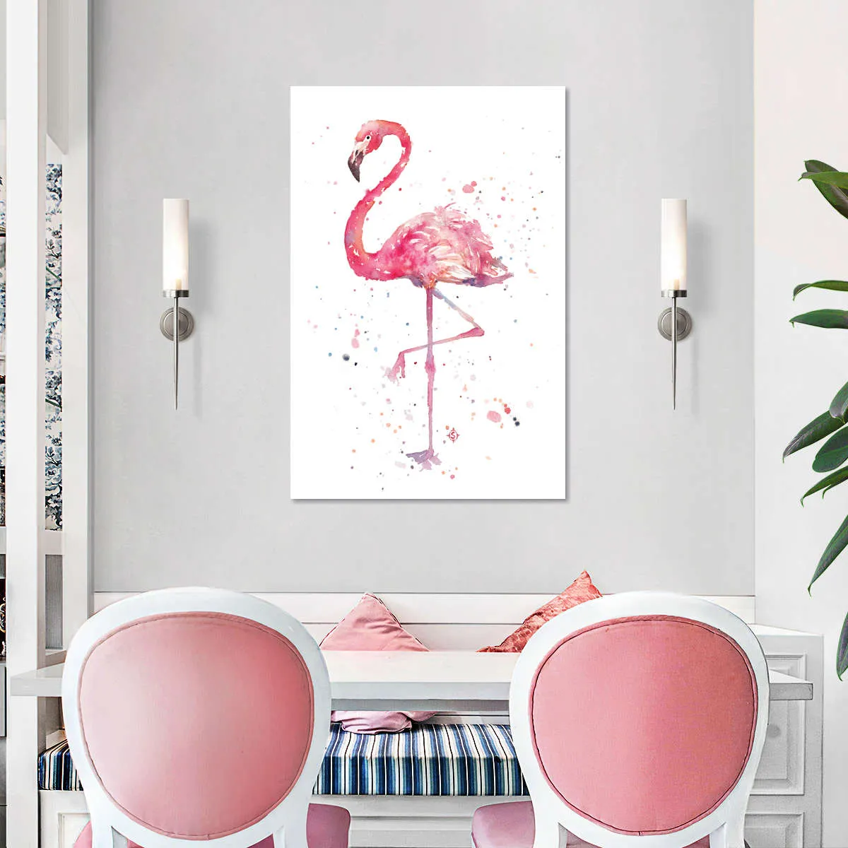 A Flamingo's Fancy Wall Art