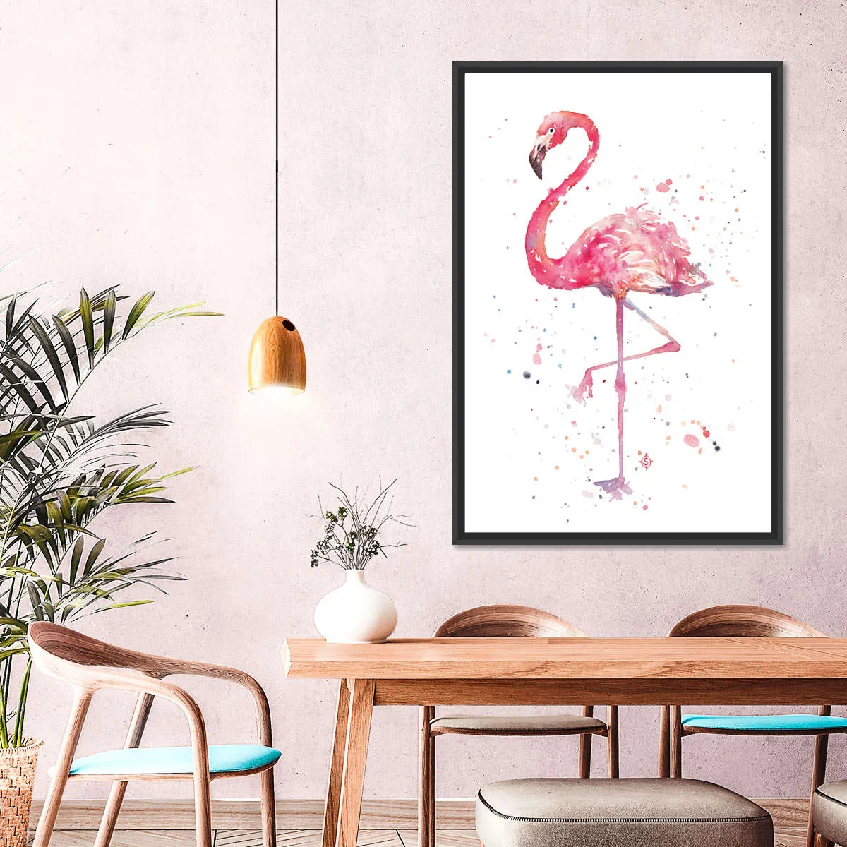 A Flamingo's Fancy Wall Art