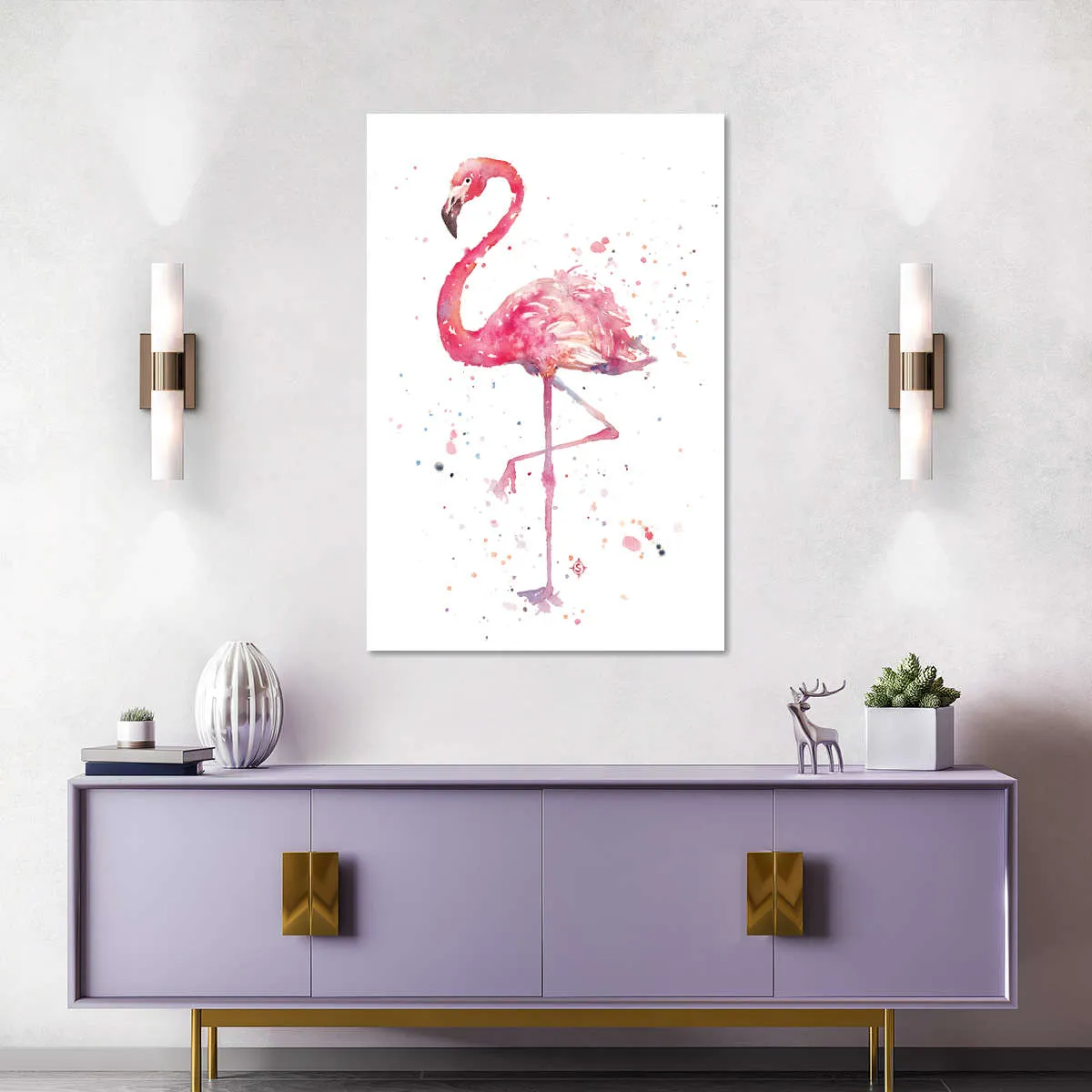A Flamingo's Fancy Wall Art