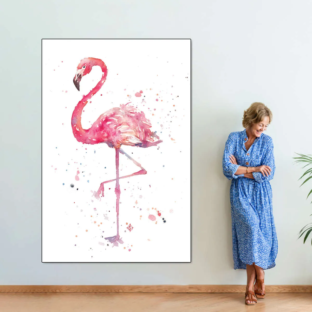 A Flamingo's Fancy Wall Art