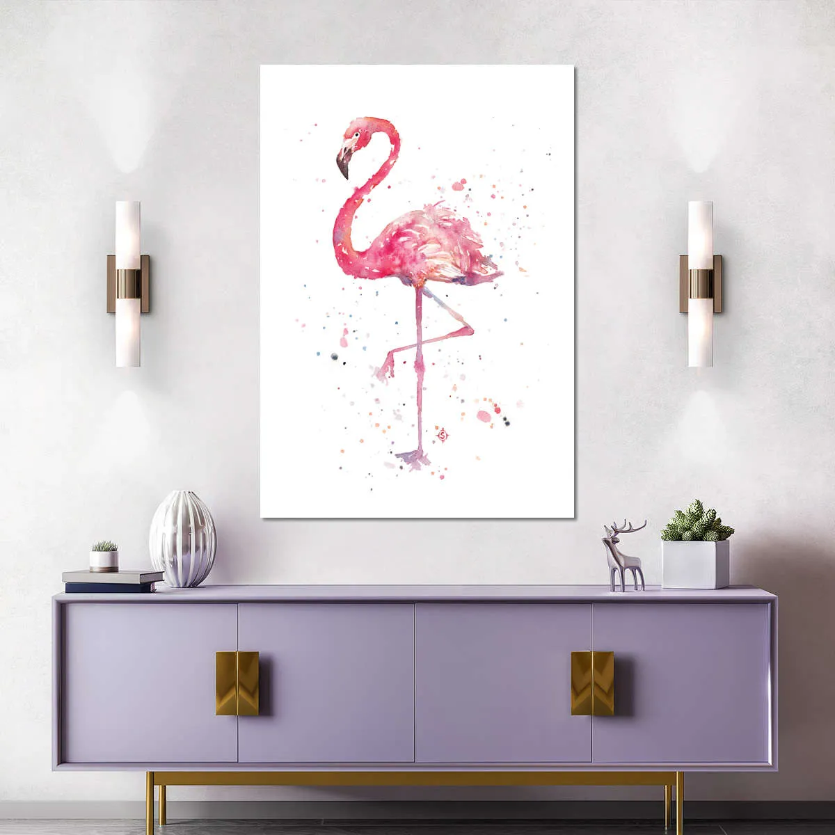 A Flamingo's Fancy Wall Art