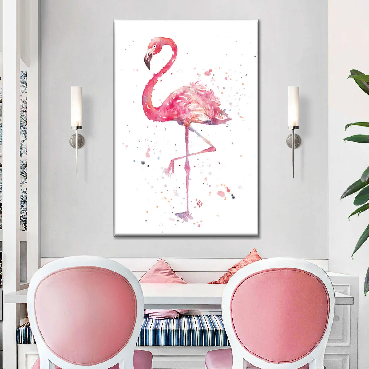 A Flamingo's Fancy Wall Art