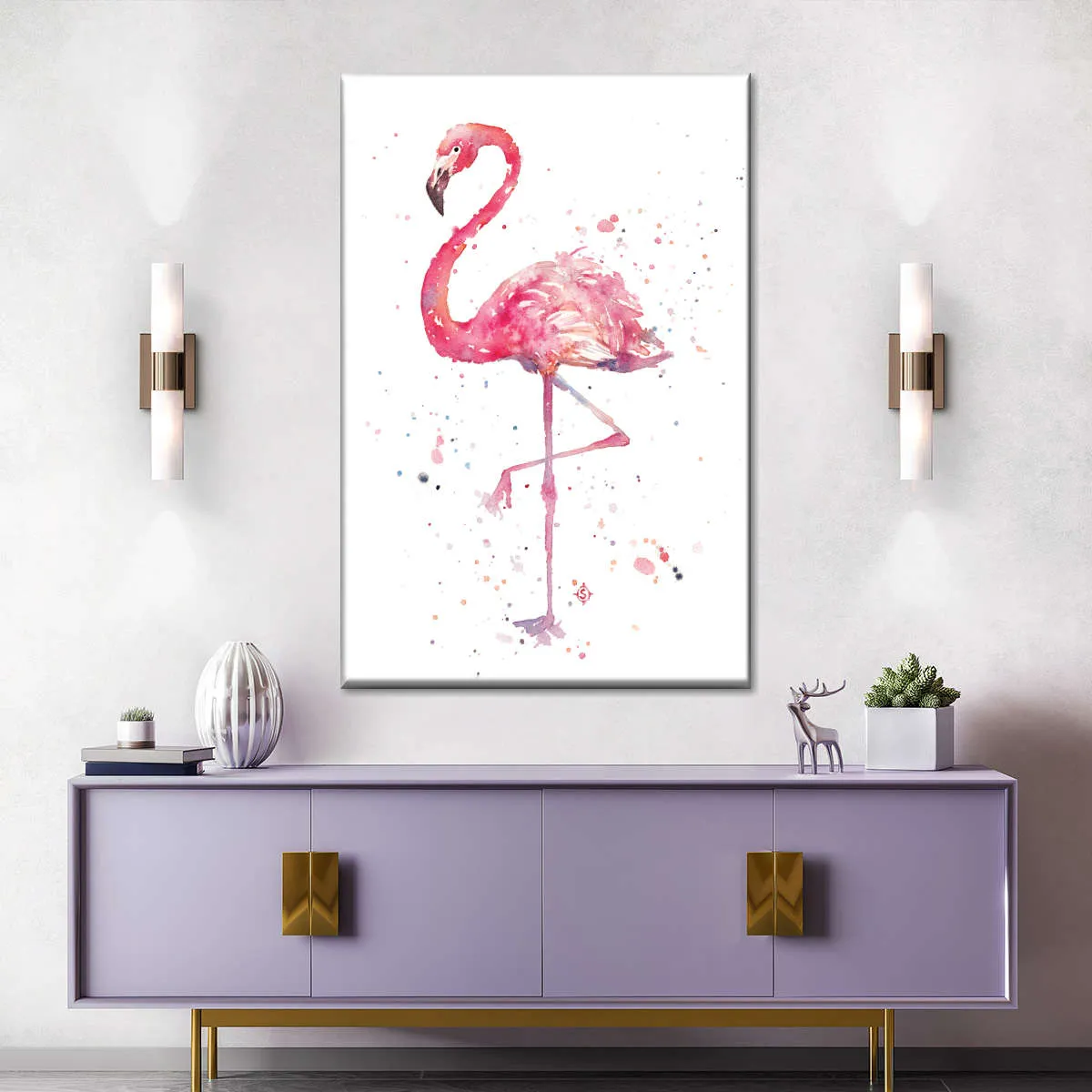 A Flamingo's Fancy Wall Art