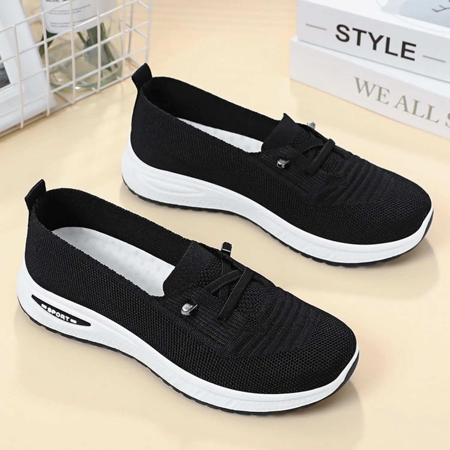 Best Walking Shoes for Plantar Fasciitis Women Arch Support Slip On Orthopedic Shoes Lightweight Non Slip Mesh Walking Sneakers
