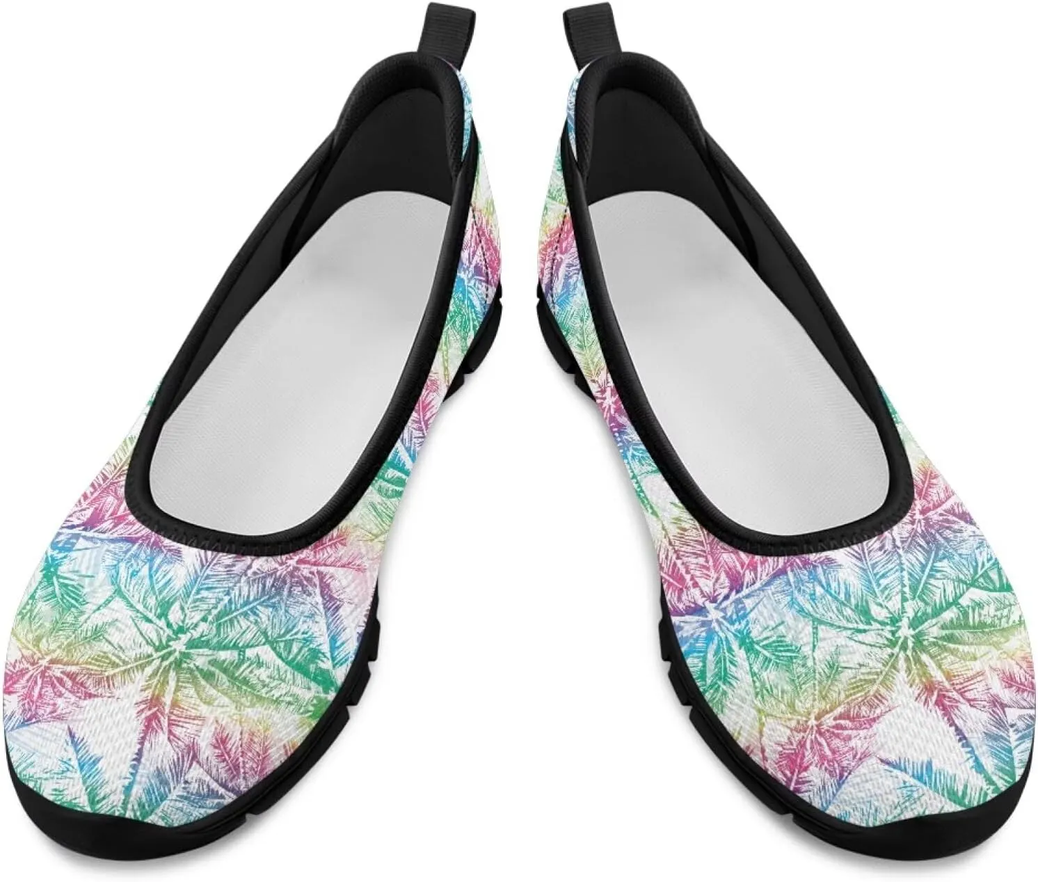 Coloranimal Loafers for Women Flats Shoes Walking Shoes Low Cut Mesh Flats Outdoor Comfort Womens Atthletic Shoes Casual Footwear