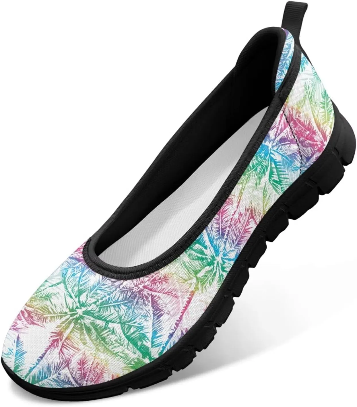 Coloranimal Loafers for Women Flats Shoes Walking Shoes Low Cut Mesh Flats Outdoor Comfort Womens Atthletic Shoes Casual Footwear