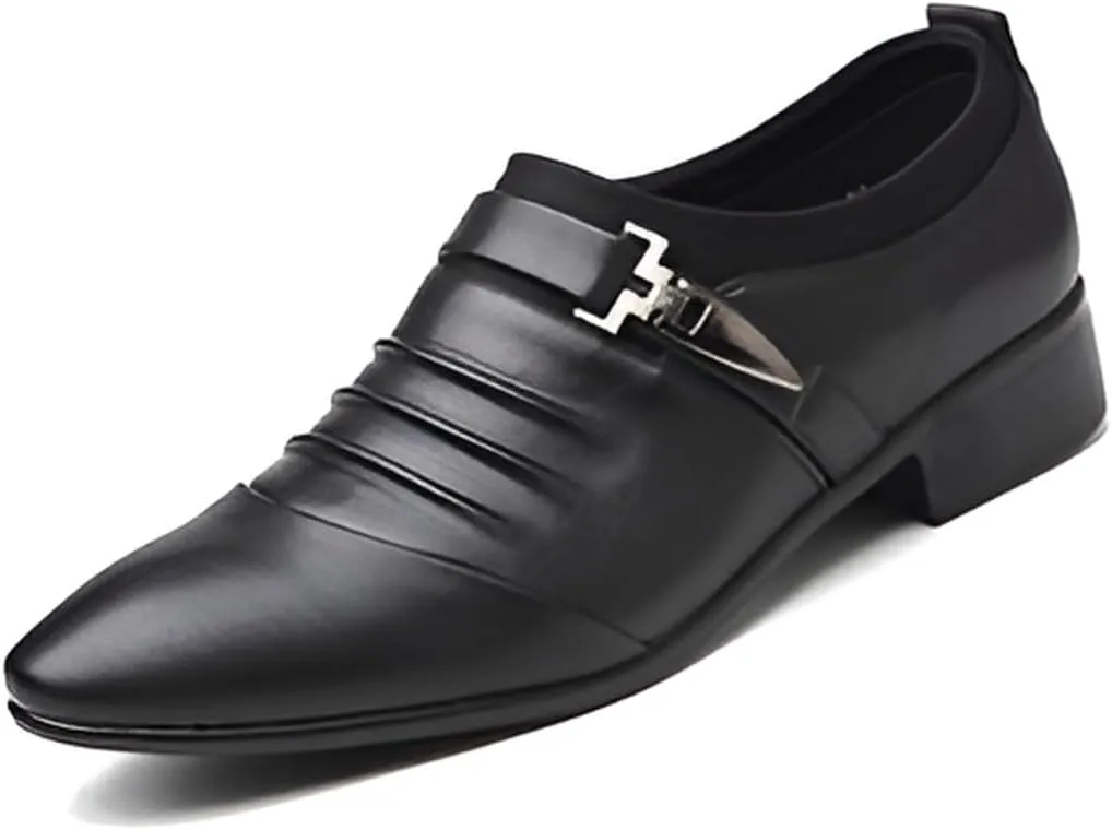 lilaBelle]【Hollow Design Dress Shoes Men's Versatile Business-Casual Leather Oxfords, Breathable Formal Footwear for Hot Climate, Day Comfort Work Shoes for Saudi Men