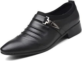 lilaBelle]【Hollow Design Dress Shoes Men's Versatile Business-Casual Leather Oxfords, Breathable Formal Footwear for Hot Climate, Day Comfort Work Shoes for Saudi Men