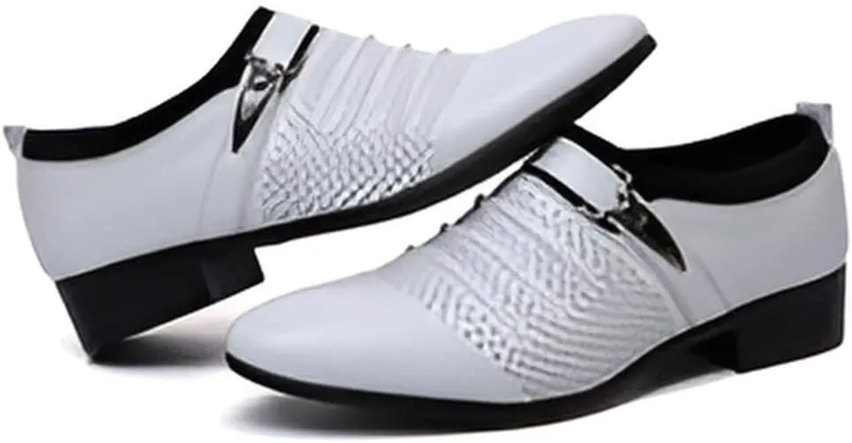 lilaBelle]【Hollow Design Dress Shoes Men's Versatile Business-Casual Leather Oxfords, Breathable Formal Footwear for Hot Climate, Day Comfort Work Shoes for Saudi Men