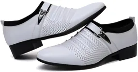 lilaBelle]【Hollow Design Dress Shoes Men's Versatile Business-Casual Leather Oxfords, Breathable Formal Footwear for Hot Climate, Day Comfort Work Shoes for Saudi Men