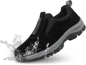 Men's Waterproof Hiking Shoes Comfortable Orthopedic Walking Shoes Slip on Outdoor Sneakers