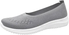 Women's Athletic Shoes Lightweight Woven Orthopedic Breathable Shoes Casual Slip on Walking Shoe Comfortable Walking Sneakers with Arch Support