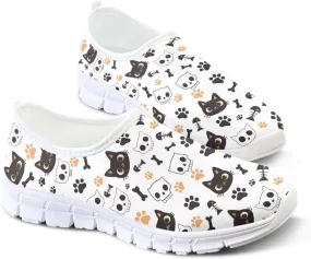 Women's Business Loafers Cat Print Low Top Barefoot Shoes Low-Cut Casual Flats US 5-13