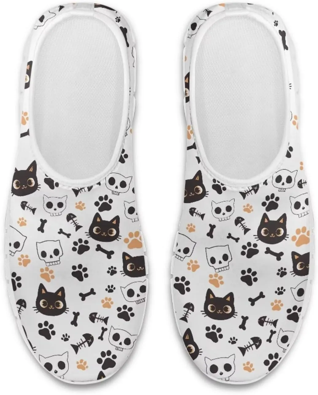 Women's Business Loafers Cat Print Low Top Barefoot Shoes Low-Cut Casual Flats US 5-13