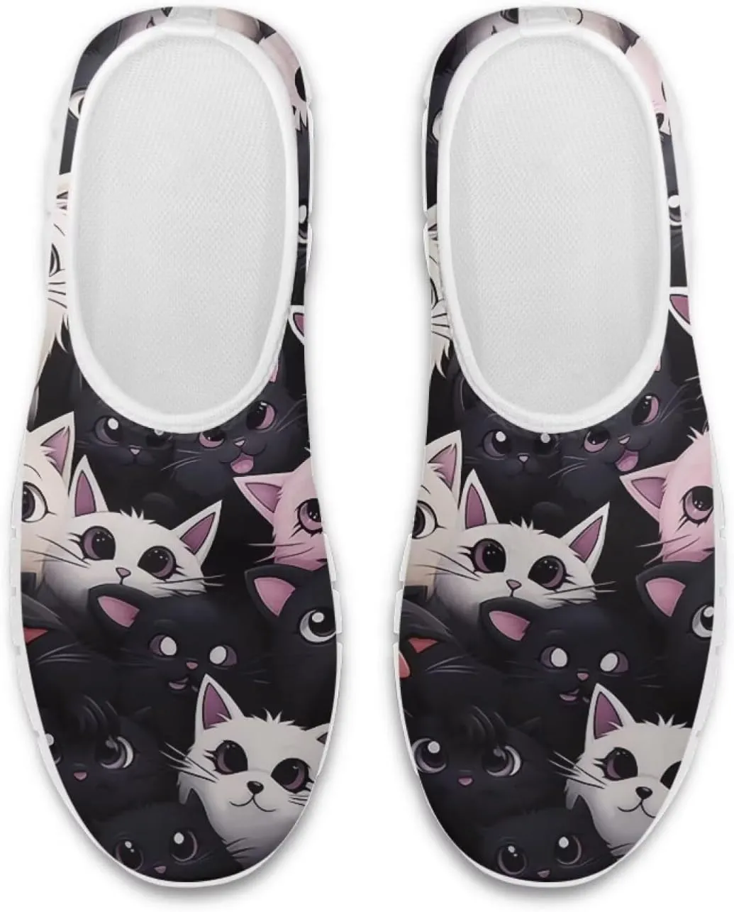 Women's Business Loafers Cat Print Low Top Barefoot Shoes Low-Cut Casual Flats US 5-13
