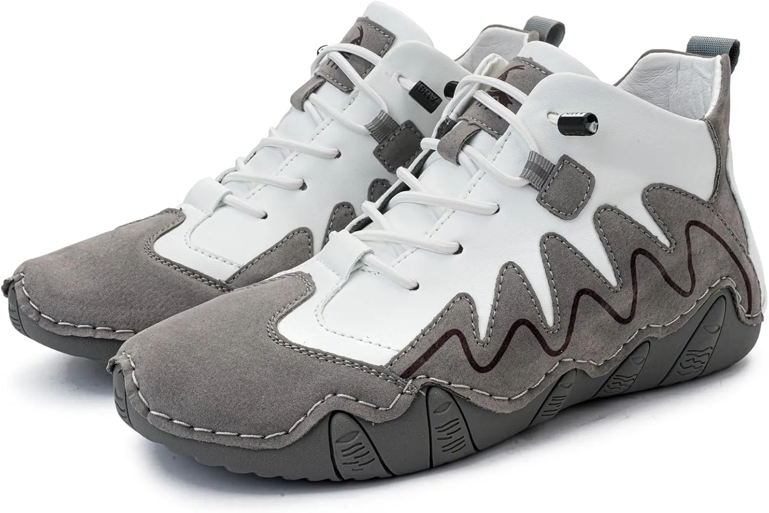 Women's Hiking Shoes Italian Handmade Suede High Top Soft Genuine Leather Casual Waterproof Retro Leather Lightweight Outdoor Sneakers Women Breathable Sports Shoes for Hiking Trailing