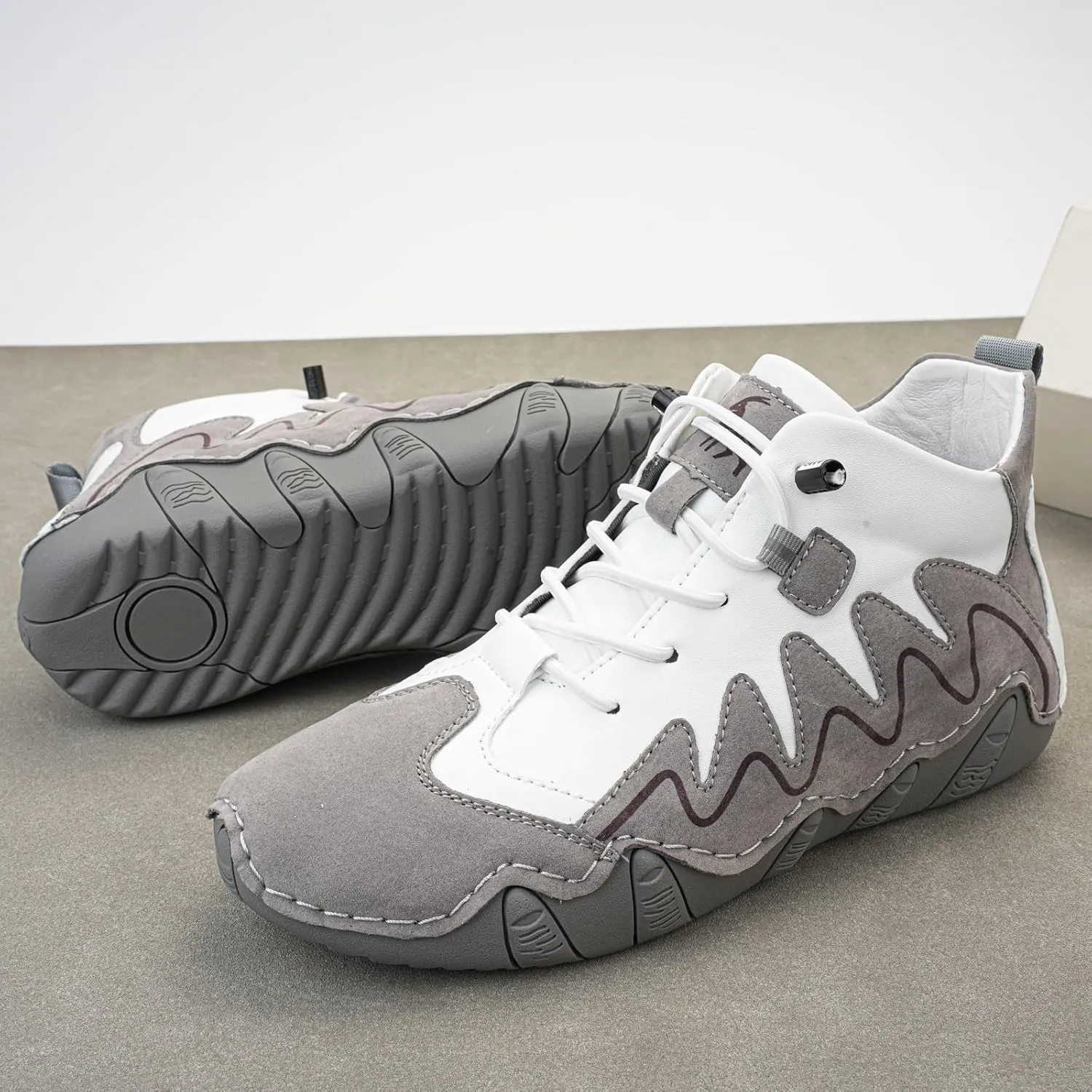 Women's Hiking Shoes Italian Handmade Suede High Top Soft Genuine Leather Casual Waterproof Retro Leather Lightweight Outdoor Sneakers Women Breathable Sports Shoes for Hiking Trailing