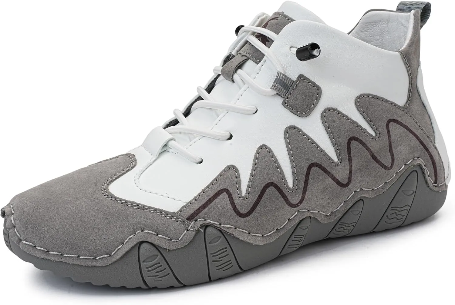 Women's Hiking Shoes Italian Handmade Suede High Top Soft Genuine Leather Casual Waterproof Retro Leather Lightweight Outdoor Sneakers Women Breathable Sports Shoes for Hiking Trailing