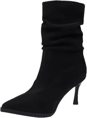 Women's Sock Boots Slip On Elastic Suede Pointed Toe Boots Shoes Stylish Womens Heels Boot Winter Casual Dressy Shoes